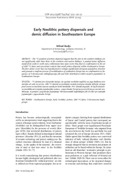 Early Neolithic pottery dispersals and demic diffusion in