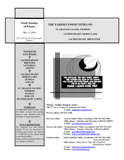 Page 1 Pastor: Father Patrick Arens 548 17th St., P. O. Box 39