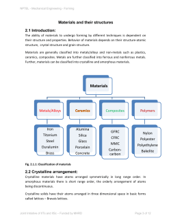 Materials and their structures