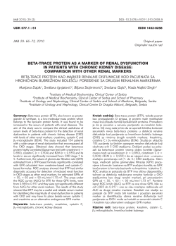 beta-trace protein as a marker of renal dysfunction in patients with