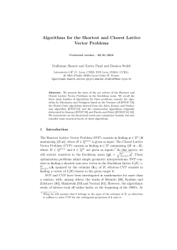 Algorithms for the Shortest and Closest Lattice Vector Problems