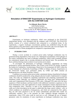 Simulation of ENACCEF Experiments on Hydrogen Combustion with