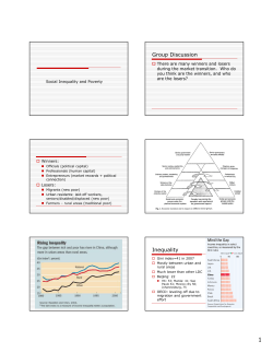 Social inequalities, poverty