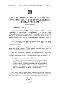 THE MISCLASSIFICATION OF INDEPENDENT CONTRACTORS