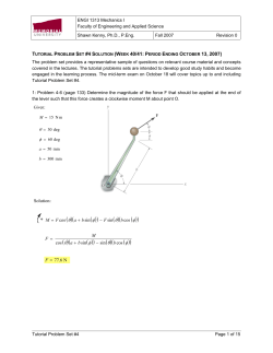 tutorial problem set #4 solution - Faculty of Engineering and Applied