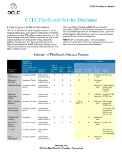 OCLC FirstSearch Service Databases
