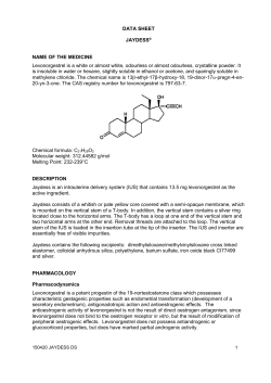 DATA SHEET JAYDESS&reg; NAME OF THE MEDICINE