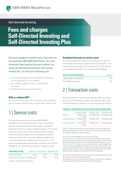 Fees and charges Self-Directed Investing and Self