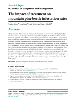 The impact of treatment on mountain pine beetle infestation rates