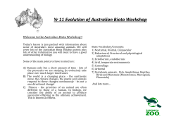 Yr 11 Evolution of Australian Biota Workshop final
