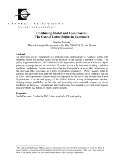 The Case of Labor Rights in Cambodia