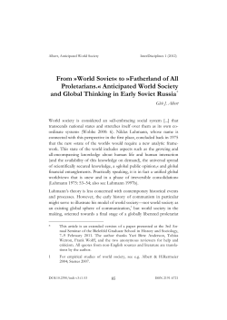 From &raquo;World Soviet&laquo; to &raquo;Fatherland of All Proletarians.&laquo; Anticipated