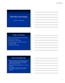 Cherokee Genealogy