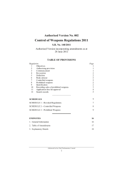 Control of Weapons Regulations 2011