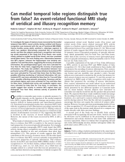Can medial temporal lobe regions distinguish true from false?