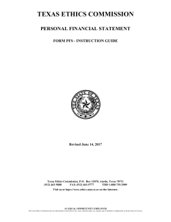 Personal Financial Statement Form PFS