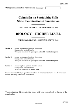 BIOLOGY &ndash; HIGHER LEVEL