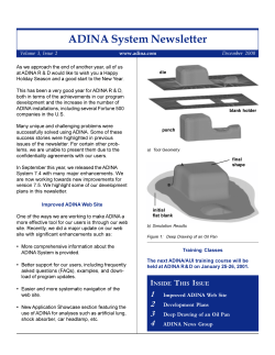 ADINA System Newsletter