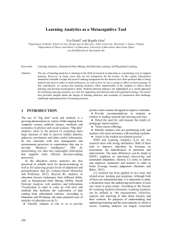 Learning Analytics as a Metacognitive Tool