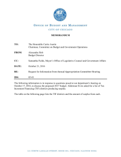MEMORANDUM TO: The Honorable Carrie Austin Chairman