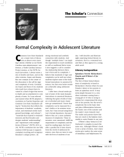 The ALAN Review - v41n1 - Formal Complexity in Adolescent