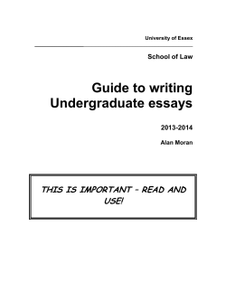 Guide to writing Undergraduate essays