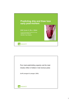 Predicting drip and thaw loss early post-mortem yp