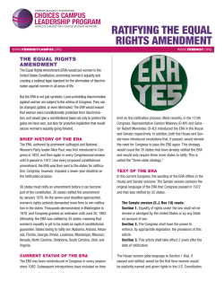 ratifying the equal rights amendment