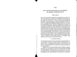 On the Psychological Diversity of Moral Insensitivity