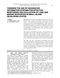 TOWARDS THE USE OF GEOGRAPHIC INFORMATION SYSTEMS