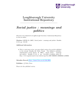 Social justice : meanings and politics