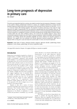 Long-term prognosis of depression in primary care