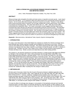 EFFECT OF EXCHANGE RATE CHANGES ON IMPORTED AND