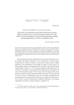 THE EFFECT OF FERTILIZATION WITH SEWAGE SLUDGE FROM