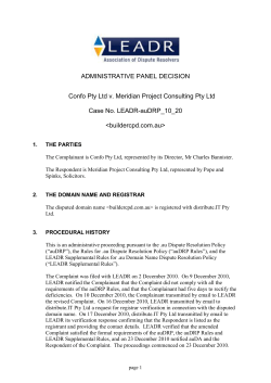 Confo Pty Ltd v. Meridian Project Consulting Pty Ltd