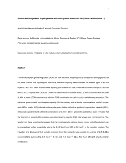 1 Somatic embryogenesis, organogenesis and callus growth