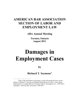 Damages in Employment Cases