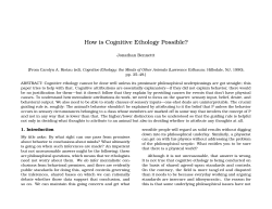 How is Cognitive Ethology Possible?