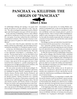 PANCHAX vs. KILLIFISH: THE ORIGIN OF &ldquo;PANCHAX&rdquo;
