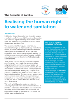 Realising the human right to water and sanitation