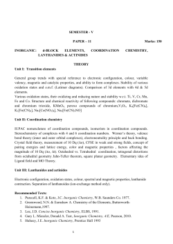 d-BLOCK ELEMENTS, COORDINATION