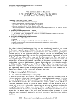1.1. The formation of Hittite religious iconography