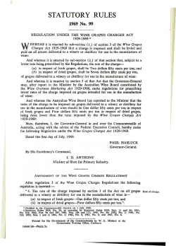 statutory rules - Federal Register of Legislation