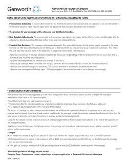 Genworth Life Insurance Company * CONTINGENT