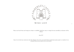 Wine List - Amberley Castle