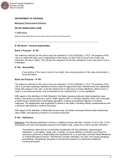 Code of Colorado Regulations - Colorado Secretary of State