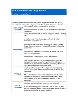 Interpretation of Mycology Results