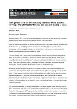 New genetic tools for differentiating "identical" twins: Eurofins