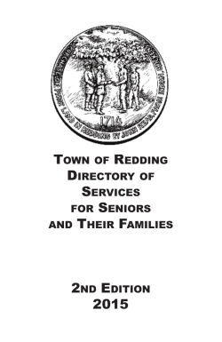 TOWN OF REDDING DIRECTORY OF SERVICES FOR SENIORS