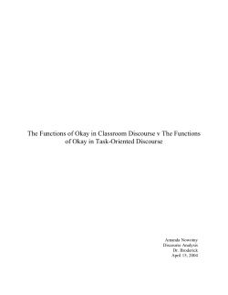 The Functions of Okay in Classroom Discourse v Task